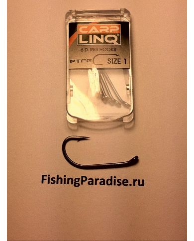 Крючки CARP LINQ PTFE COATED D-RIG HOOK №1 тефлон (6шт)