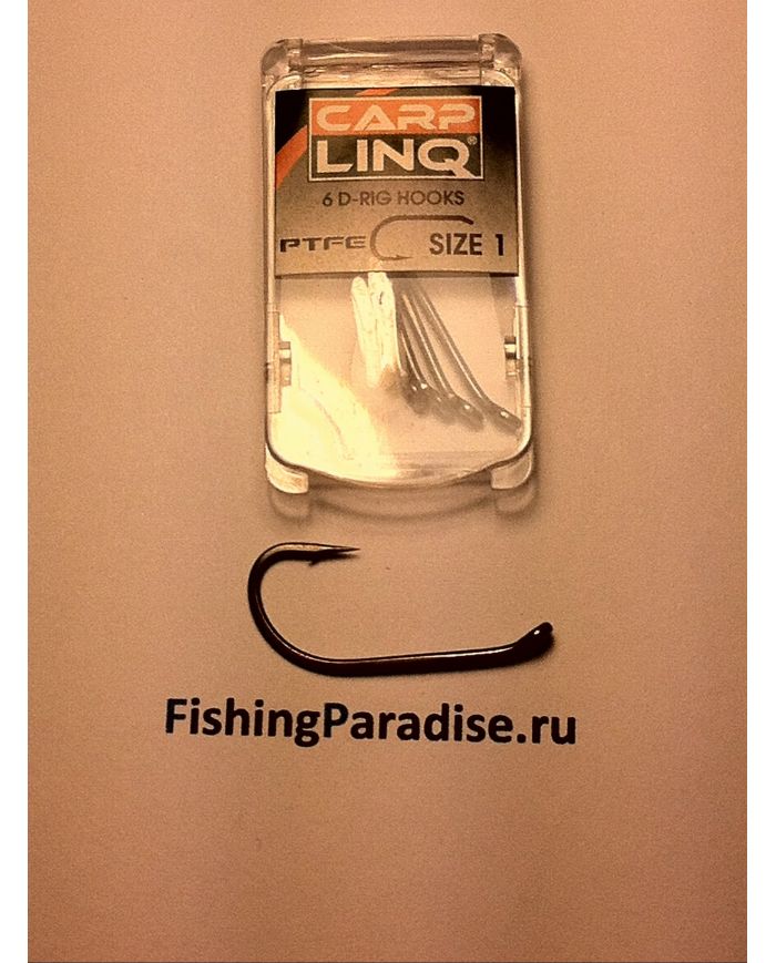 Крючки CARP LINQ PTFE COATED D-RIG HOOK №1 тефлон (6шт)