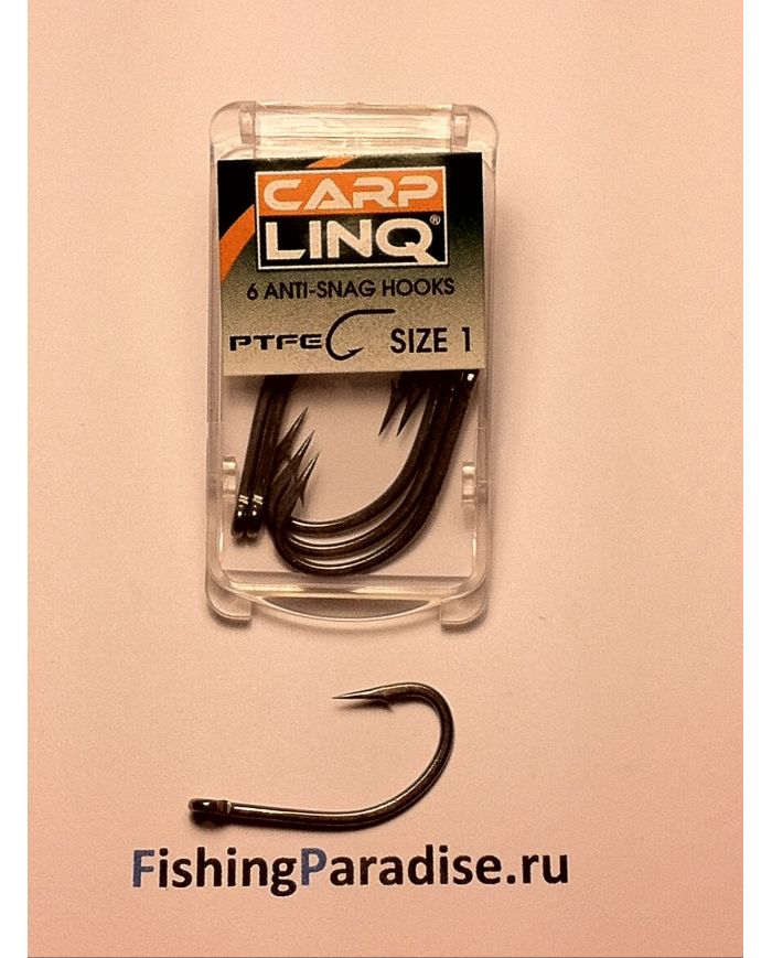 Крючки CARP LINQ PTFE COATED ANTI SNAG HOOK №1 тефлон (6шт)
