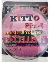 Плетёный шнур Kitto PEx-4 master ProLine DarkGreen 250m